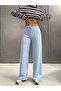 Women's 100% Cotton 3 Thread Waist Tie Flat Leg Sweatpants - Blue - 6