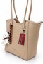 Women's Large Size Shoulder Bag with Teddy Bear Accessory, Zippered Daily Shopper Bag - 2