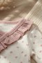 Baby Girl Pink Heart Patterned Ribbed Cotton 3-Piece Set - Ruffled Double-Breasted Bodysuit, Pants, and Bandana - 5