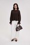 Solid Ruffled Hem Long Sleeve Blouse - 2