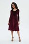 Solid Pleated Midi Dress - 7