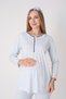Maternity Pajama and Robe Set – 3-Piece Maternity Set, Floral Patterned and Contrast Trim Detail - 4