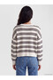 Esvab • Modern & Distinctive Striped Loose Fit Women's Knitwear Sweater - 5