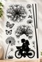 3D Glittery Children with Bicycles Wall Sticker 32X50 cm Dandelion Butterfly Children's Room Decoration - 5