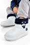 Children's Waterproof Rain Boots with Plush Detailing, Teddy Bear Figure, and Fur Inside - 3