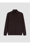 Özmarka New Season Brown Stand Collar Men's Sweatshirt - 5