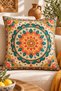 Set of 4 Cushion Covers 43X43 cm Ethnic Mandala Floral Patterned Bohemian Retro Decorative Pillowcases - 3