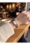 Women's Rectangular Case Steel Band Vintage Wristwatch - 6