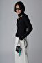 Black Double Layer Ribbed Knit Cardigan - 3