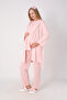Maternity Pajama and Robe Set – 3-Piece Maternity Set, Self-Patterned Robe and Lace Top - 3