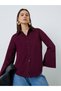 Burgundy Regular Fit Shirt with Flare Sleeves