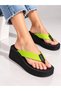 Kaila Women's Platform Wedge Heel 7cm Fabric Flip-Flops, Non-Painful Summer Pool Beach Slippers - 2