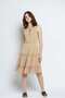 Solid Midi Dress with Tie-Waist