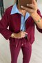 Bomber Jacket / Trousers Burgundy Tencel Set - 3