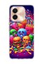 Vivo Y28 Compatible Neon Hamburger Potato Printed Transparent Phone Case