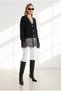 Women's Black Lace Detailed Trendy Cardigan with Gathered Sleeves Hrk-19000525 - 4