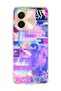 Vivo Y28 Compatible Pastel Hologram Collage Printed Transparent Phone Case