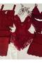 Boxed 7-Piece Burgundy X Combed Cotton Pajama Set Underwear Dowry Set - 2