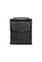 Genuine Leather Water Resistant Crossbody Bag with Hand and Shoulder Strap Medium Size - Black