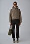 Milky Brown Aspen Zippered Knitwear Cardigan