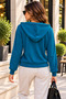 Women's Long Sleeve Relaxed Fit Strawberry Cardigan Jacket with Hood and Button Detail - 3
