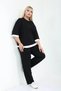 Plus Size Fakir Sleeve Crew Neck High Waist Garnished Long Sleeve Set
