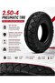 2.50-4 Pneumatic Tire for Electric Scooter, 4PR Heavy Duty Air Filled Replacement Tire, High Traction Deep Tread Rubber Tire, 30 PSI, TR87 Valve, 75kg Load Capacity, Front & Rear Wheel - 4
