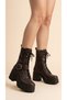 Side Zipper, Lace-Up, High Sole, Front Belt Detail, Women's Long Boots