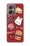 Vivo Y27 Compatible Cute Rabbit Burgundy Printed Transparent Phone Case