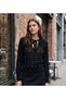 Women's Baby Collar Bow Detailed Pearl Decorated Knitwear Blouse