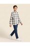 Senior Boys Grey Checked Shirt With Printed T-Shirt - 3