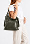 Women's Dark Khaki Large Size Multi-Compartment Leather Shoulder and Backpack Daily Use Multi-Purpose Bag - 3