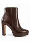 Women's Brown Platform Boots High Thick 11 cm Heeled Stylish Daily Ankle Boots - 2