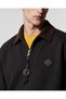 Men's Oversize Zippered Sweatshirt with Velvet Collar Detail - 4