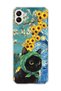 Samsung Galaxy A07 Compatible Starry Night Black Cat Printed Transparent Phone Case