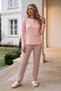 Women's Pink Patterned Long Sleeve Combed Cotton 100% Cotton Fabric Seasonal Pajama Set - 2