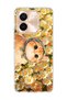 Vivo Y28 Compatible Orange Cat Daisy Printed Transparent Phone Case with Scarf