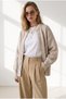 Women's Stone Soft Buttoned Knitwear Cardigan Hrk-19000526