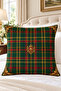 Burgundy Green Gothic Castle, Black Horse, Plaid and Botanical Patterned Decorative Throw Pillow Cover*43X43 Cm– (Double Sided) - 3