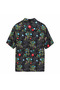 Men's Jungle Bells Silk Shirt – Tropical Elegance, Dark Grey - 3