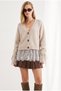 Women's Stone Lace Detailed Trendy Cardigan with Gathered Sleeves Hrk-19000525 - 2