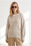 Women's Stone Soft Buttoned Knitwear Cardigan Hrk-19000526 - 3