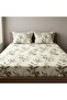 Luxury 3-Piece Turkish Satin Cotton Bedsheet Set – King Size | Ultra Soft, Breathable & Wrinkle-Resistant | Elegant Collection Bedding with 2 Pillowcases (Light Green Leaf, King (U.K. Standard)) - 3