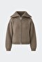 Milky Brown Aspen Zippered Knitwear Cardigan - 4