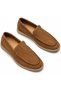 BULETUNA Men's Suede Slip-On Loafer, BLACK AND BROWN, Casual Style with Beige Sole