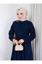 Women's Velvet Tunic Dress with Brooch Detail - 2