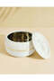 White Round Insulated Casserole with Gold Trim - 5.5L - 2