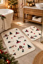 Non-Slip Base Washable 2-Piece Bath Mat - 60*100 cm - 50*60 cm - Nordik - New Year - New Year's Eve