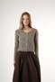 Women's Wide Crew Neck Four Button Jazz Fabric Long Sleeve Cardigan Cty-Abr-7668 - 2