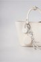 Women's Handbag with Mirror Charm Detail Stylish Daily Hand and Shoulder Bag White 18350 - 5